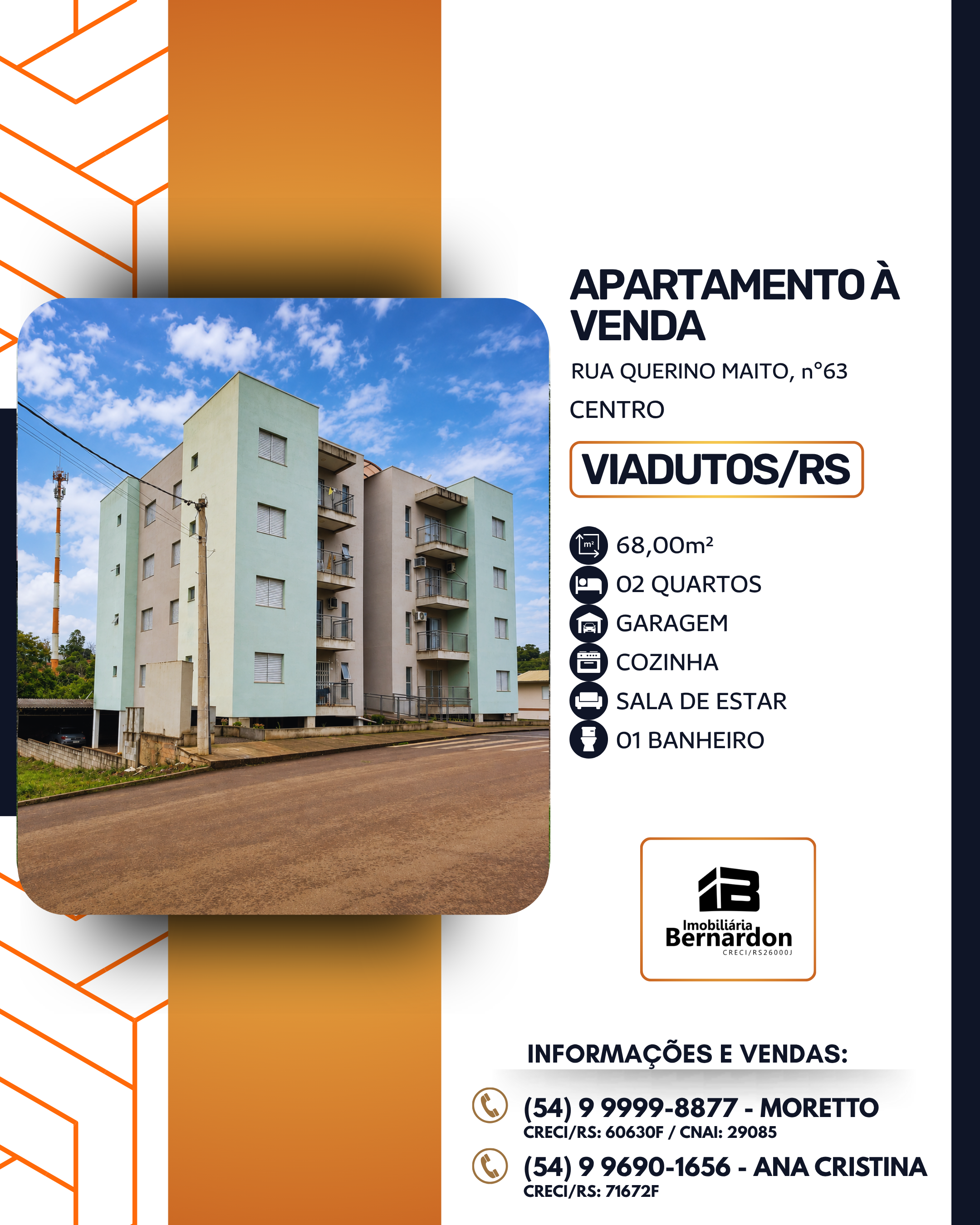 Imagem: Apartamento nº101 (frente - térreo) no Centro de Viadutos/RS